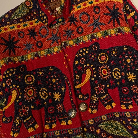 Vintage Handmade Elephant Carpet Jacket - Picture 2 of 5